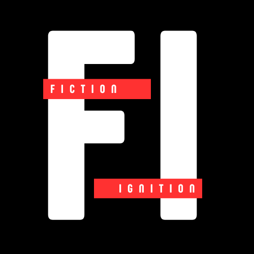 Fiction Ignition Logo Red Letters Black Bg